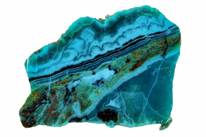 Polished Banded Chrysocolla - Bagdad Mine, Arizona #167244